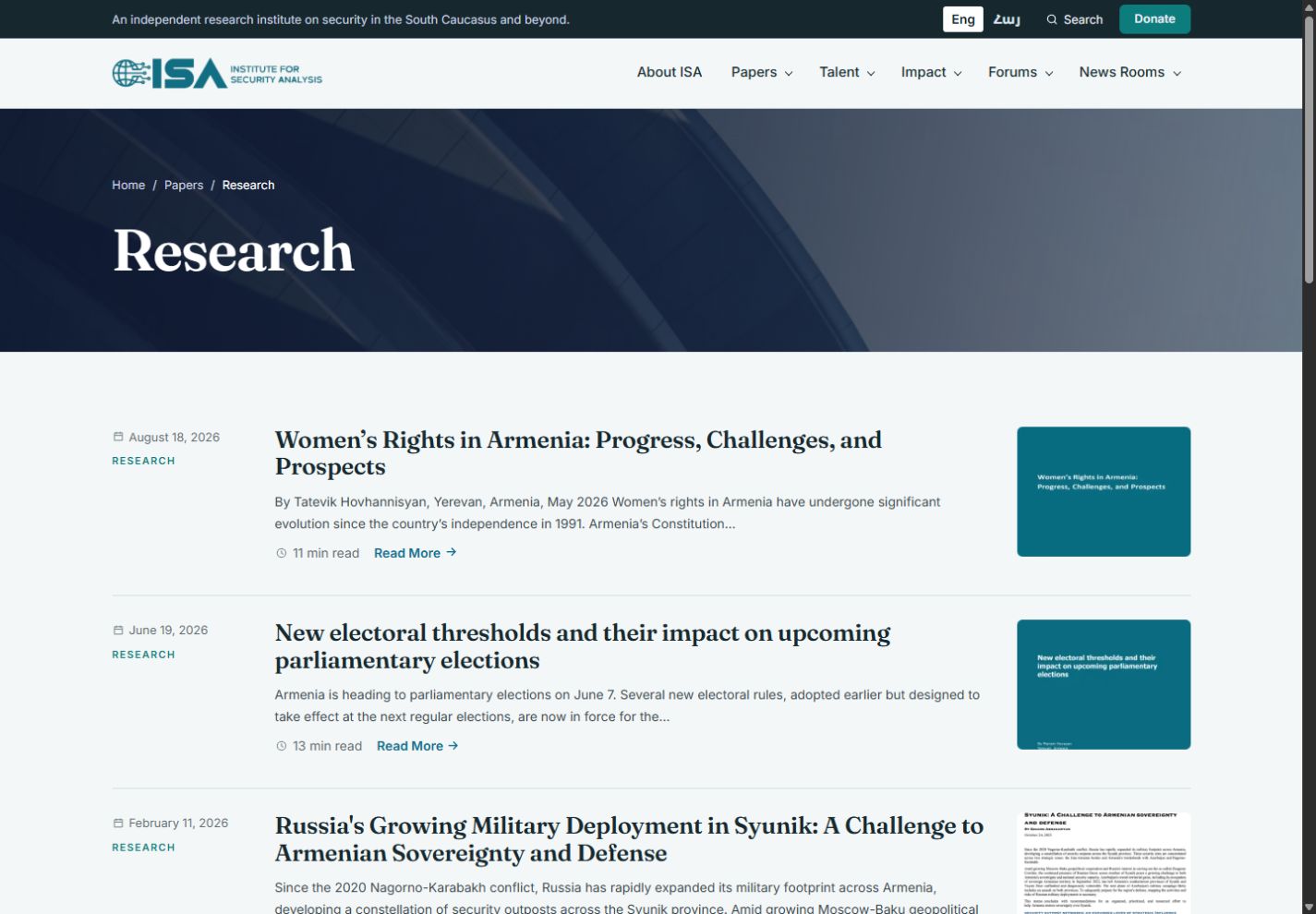 Research library & editorial discovery on Institute for Security Analysis