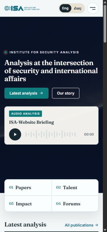 Institute for Security Analysis mobile website screenshot