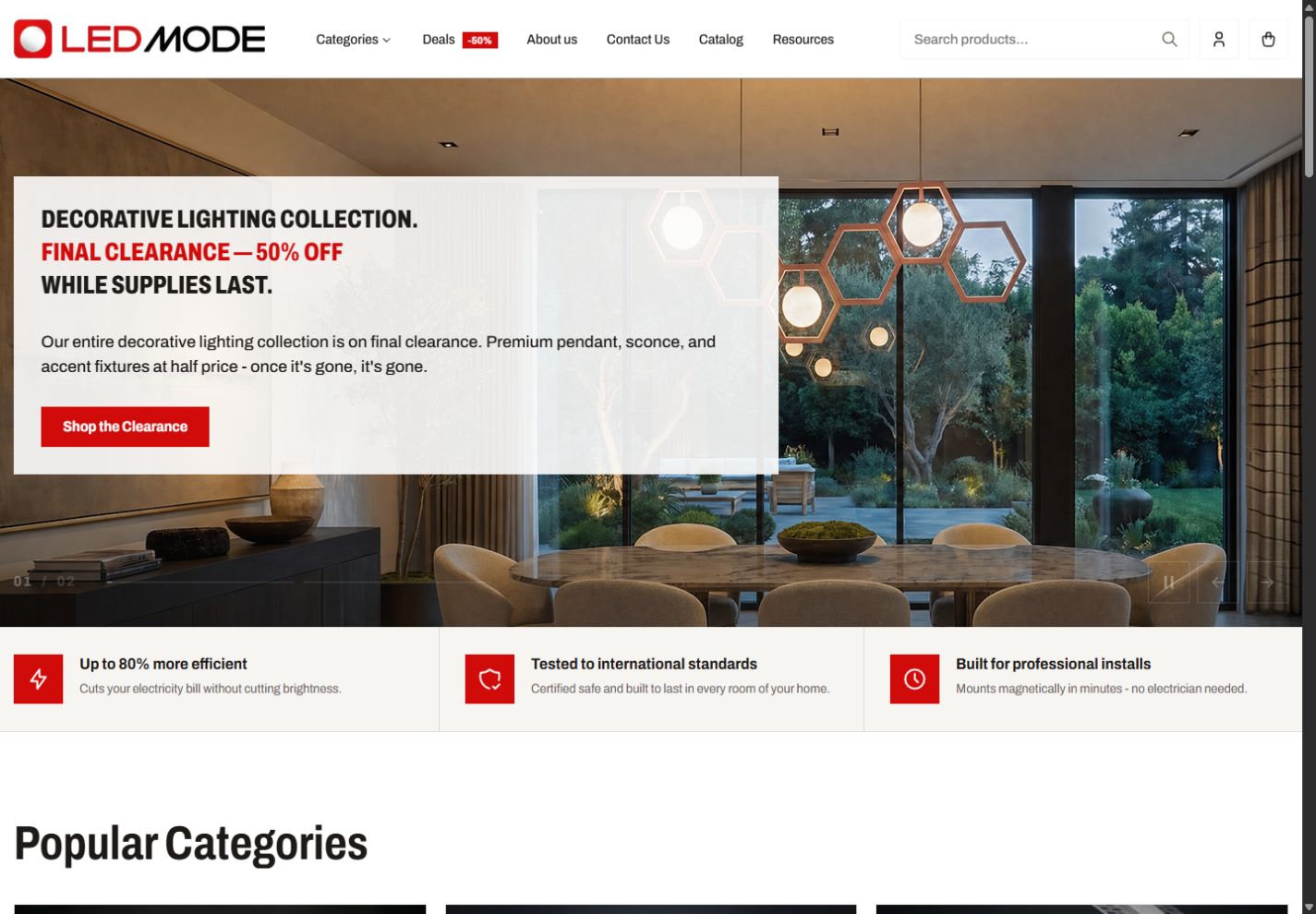 LEDMODE website preview