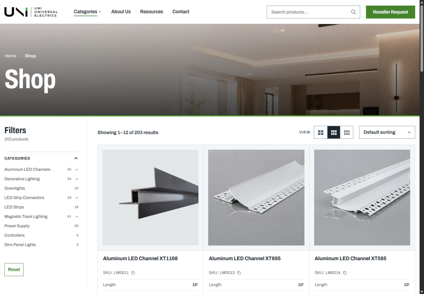 Product range & discovery on Universal Electrics